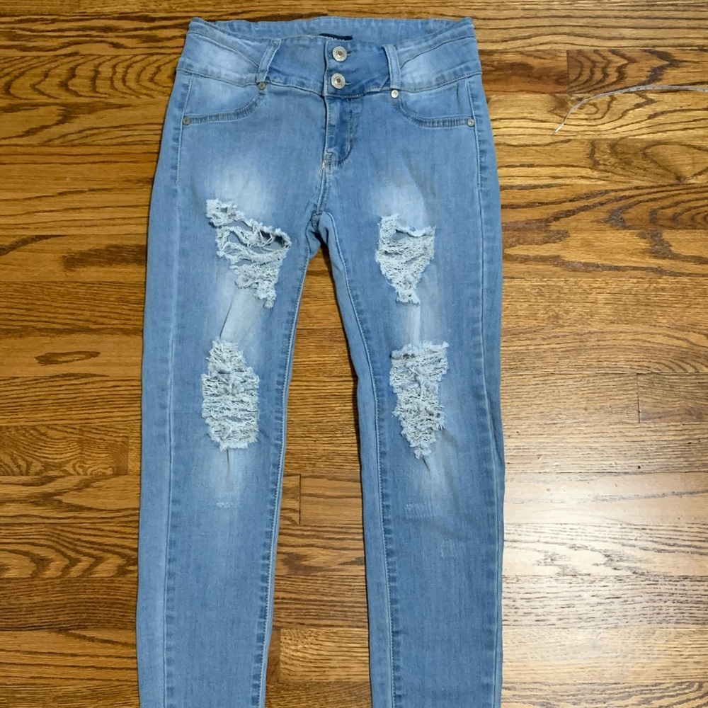 light washed ripped jeans